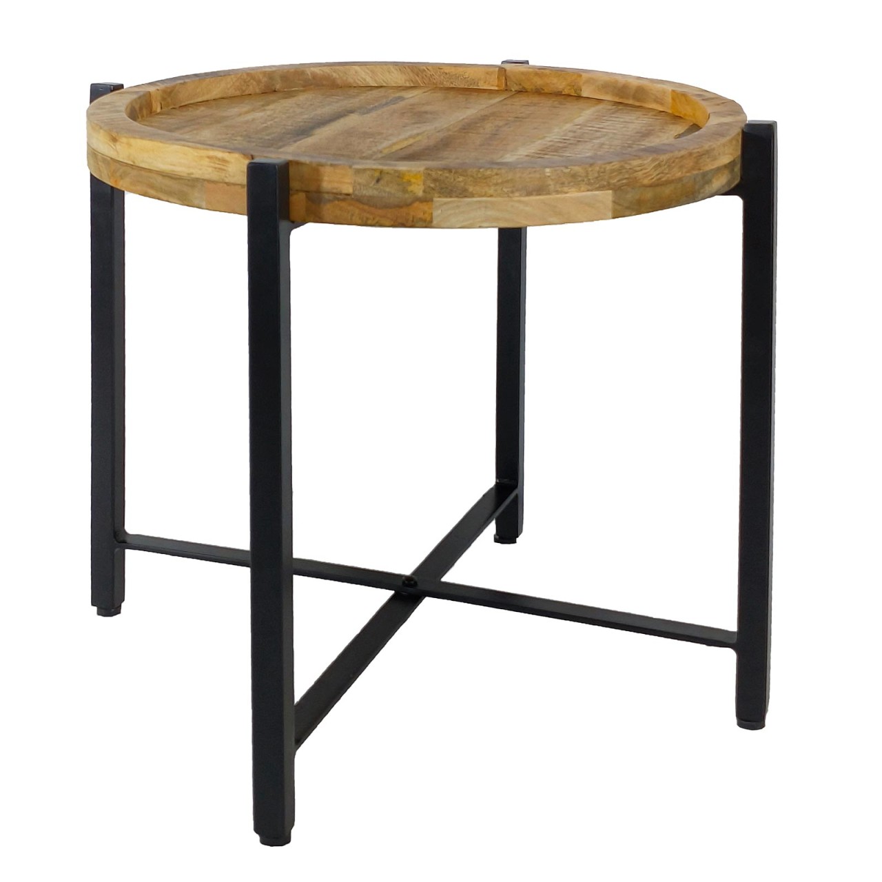 Sioux side table Ø55 cm, round coffee table for living room, metal frame - Image 2
