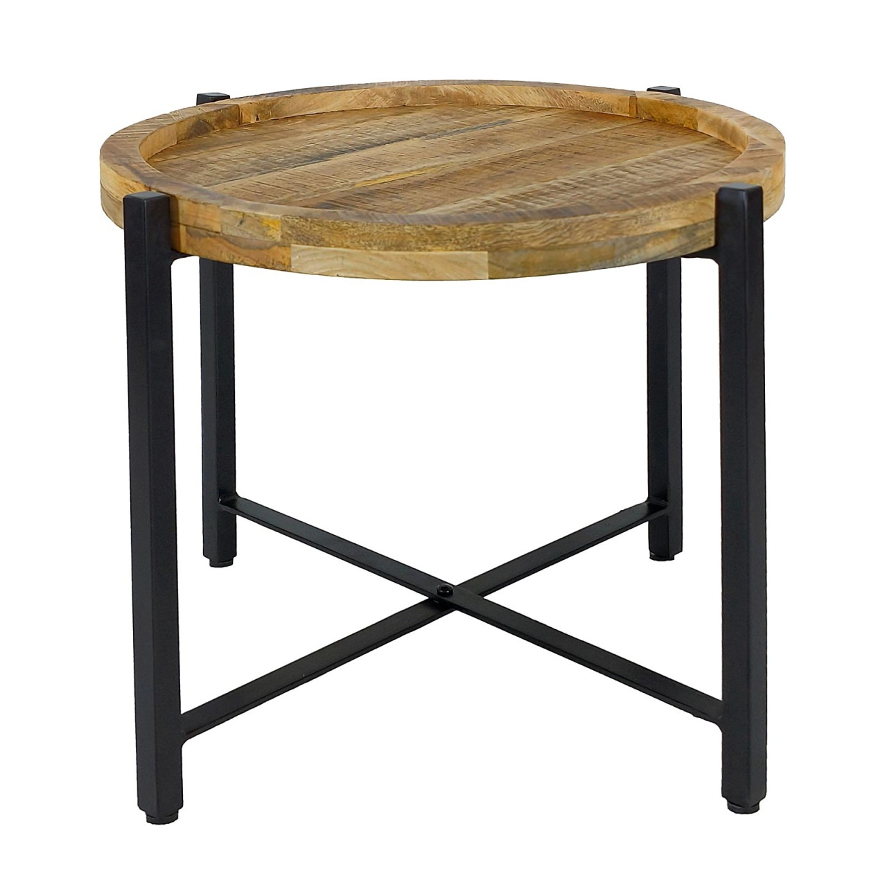 Sioux side table Ø55 cm, round coffee table for living room, metal frame - Image 4