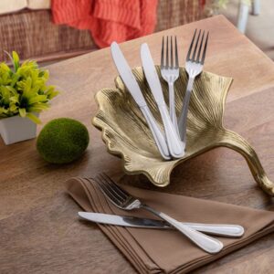 Decorative Bowl, Masterbox 12-Piece, Aluminium, Large Ginkgo Leaf, Gold Or Silver