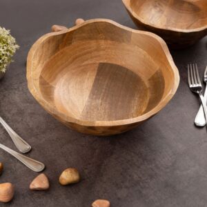 Masterbox 8-Piece Decorative Wooden Bowls, Round, Ø 25 Or 30 Cm, H 6 Cm, Made From Solid Mango Wood