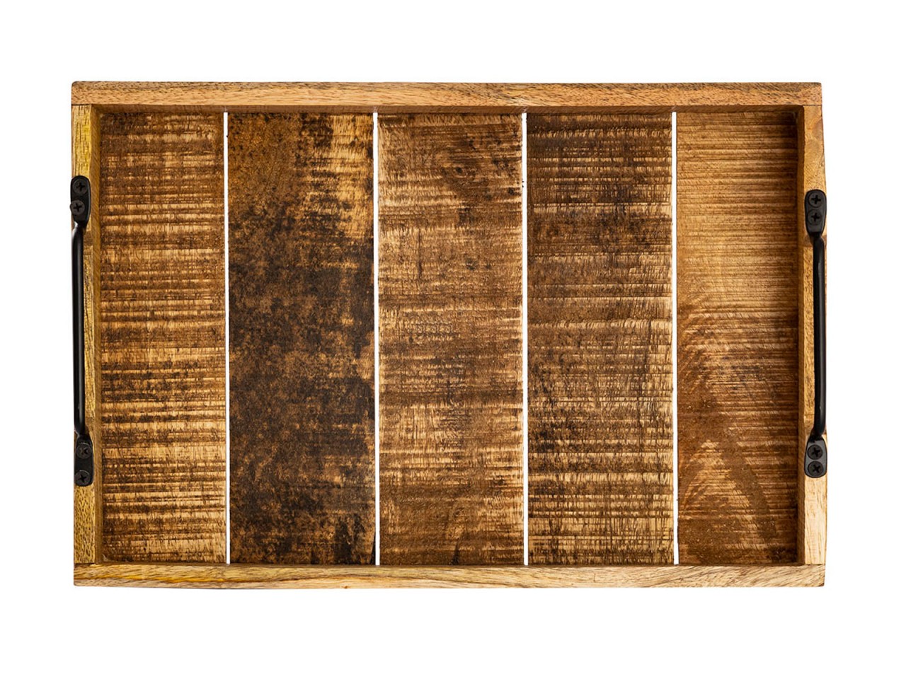 Set of 2 Wooden Serving Trays, 46 x 31 cm, Decorative Mango Wood Trays - Image 7
