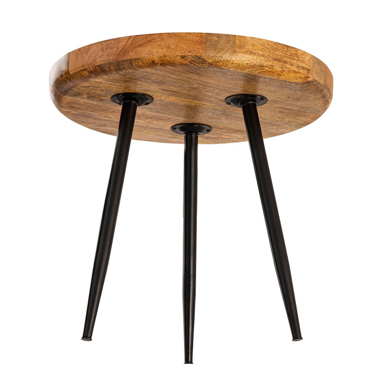 Vancouver round wooden side/coffee table Ø 40 or 50 cm, 2nd choice, living room table, matt black legs - Image 6