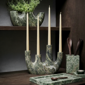 The Bidasar Marble Vase - Green - Tall