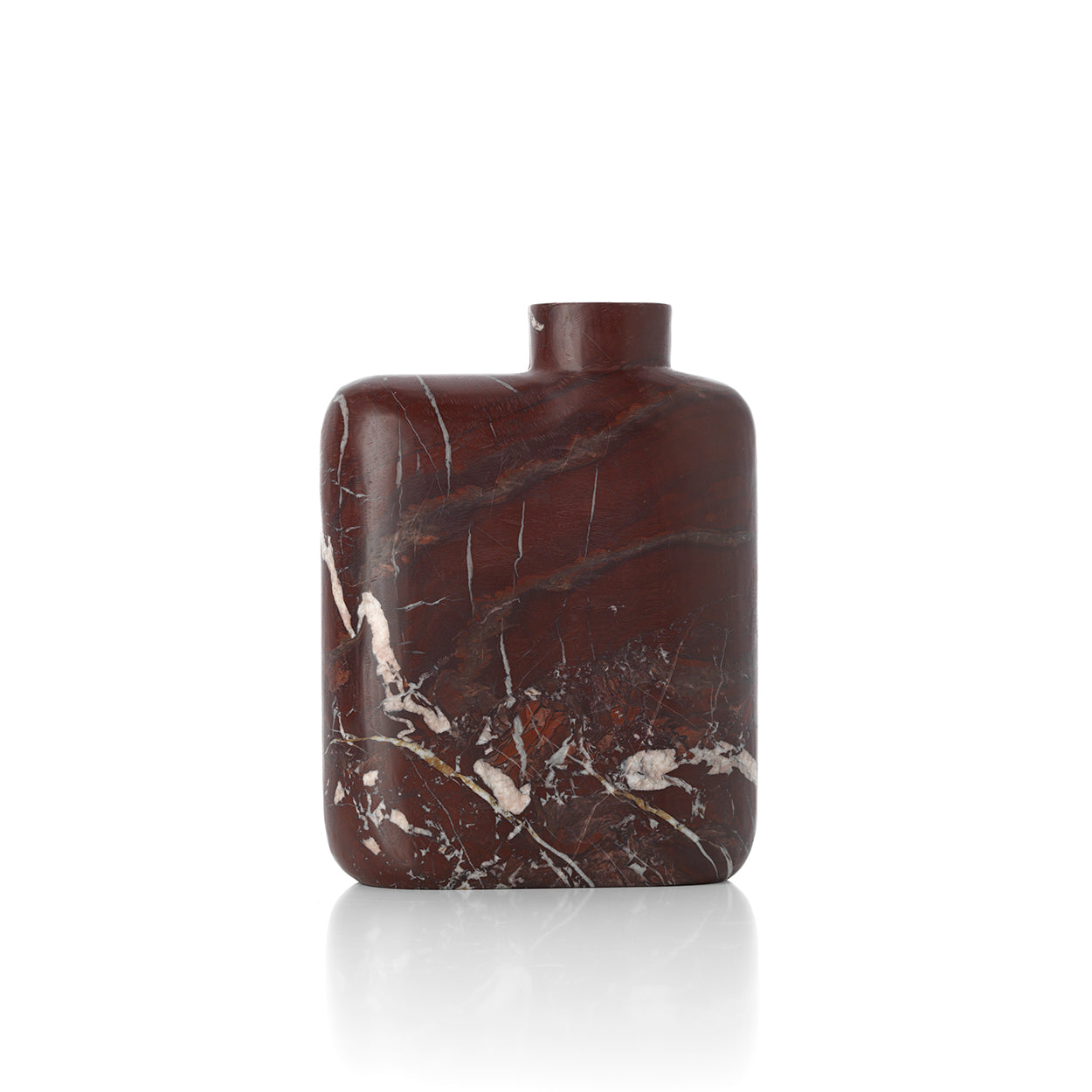 The Rosso Levanto marble vase - wine-red - tall