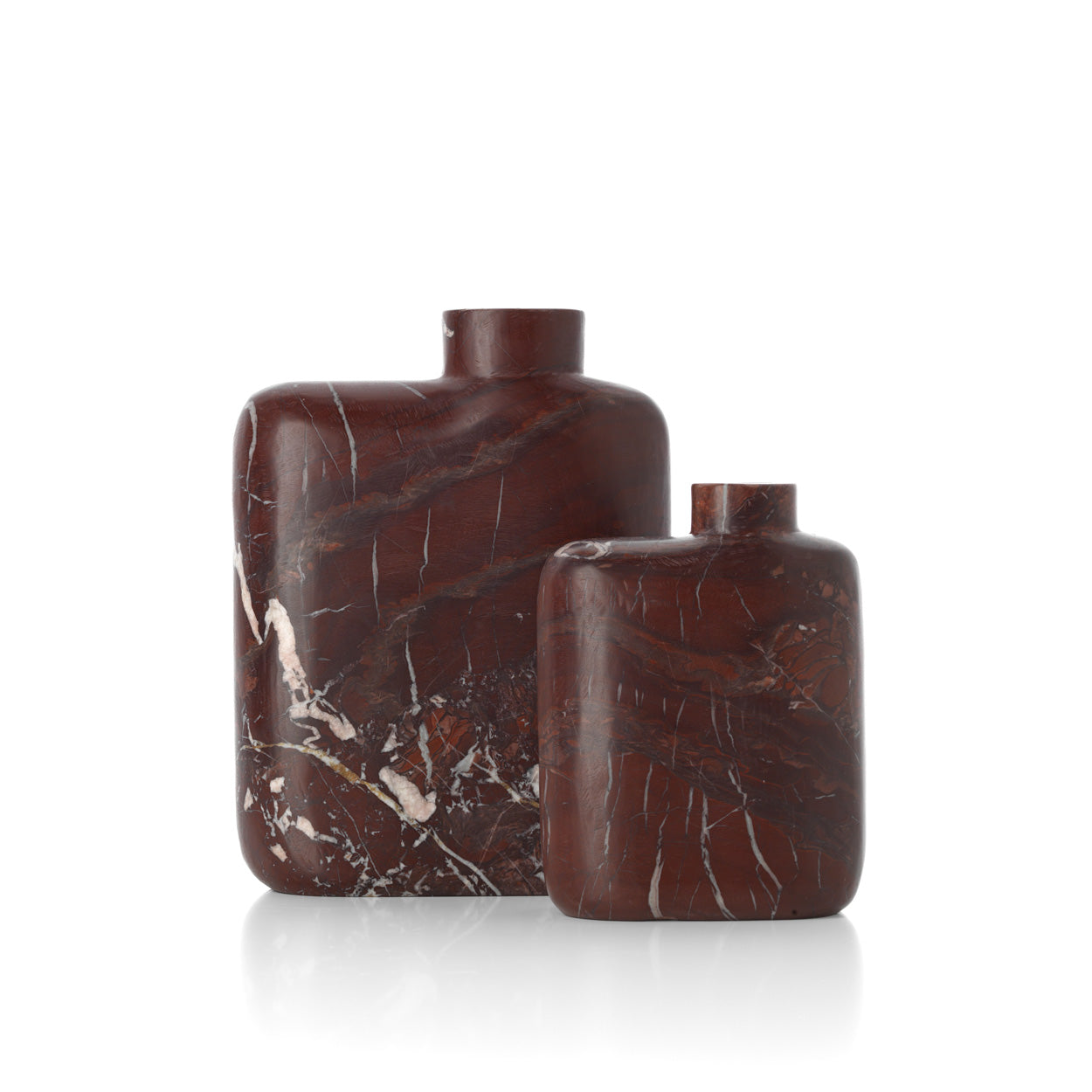 The Rosso Levanto marble vase - wine-red - tall - Image 3