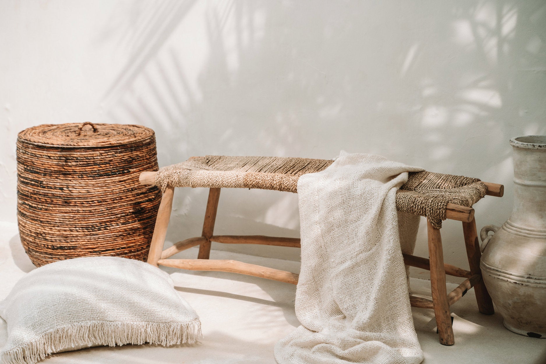The Porto Seagrass Bench - Natural - Large - Image 6