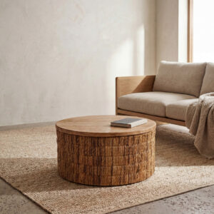 Magani Abaca Round Coffee Table - Natural