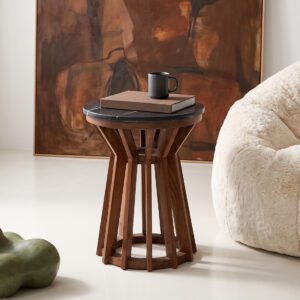 Sabah marble side table - black