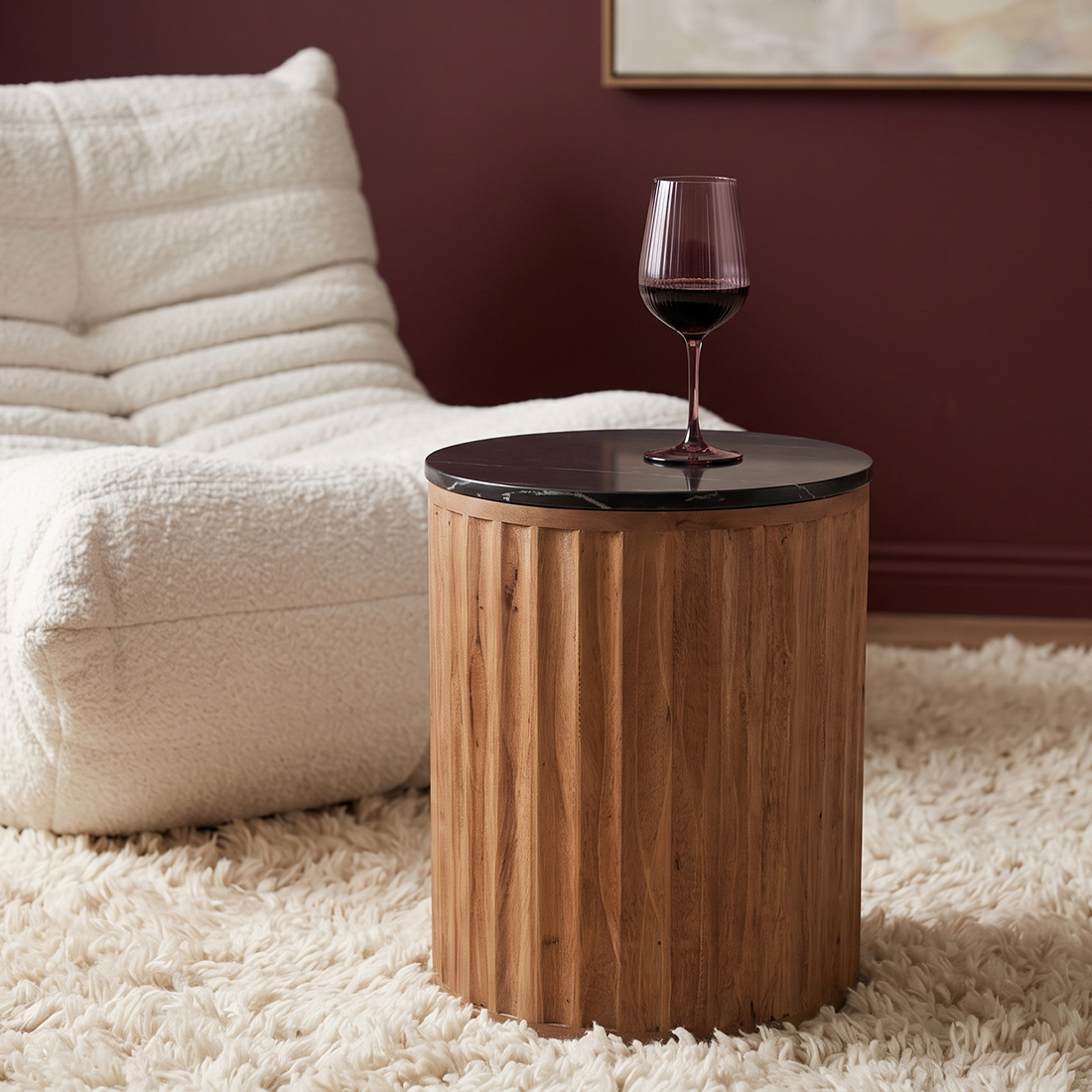 Langkawi marble side table - black - Image 4