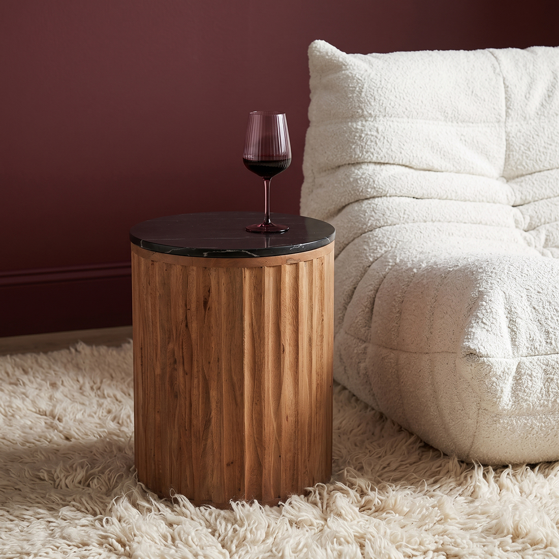 Langkawi marble side table - black - Image 6