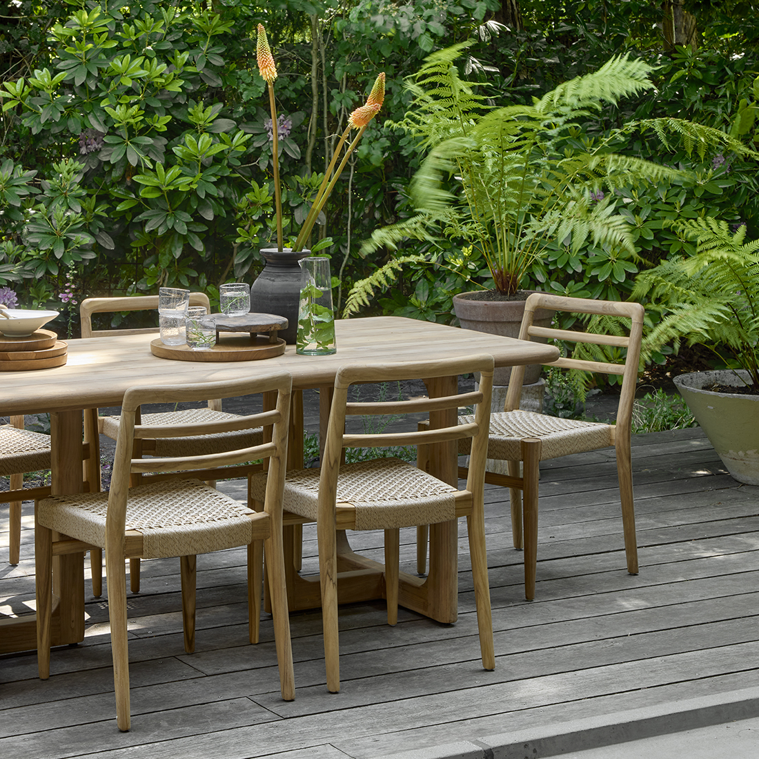 Chaise De Jardin Avec Accoudoirs En Teck Verano – Naturel (Lot De 2)