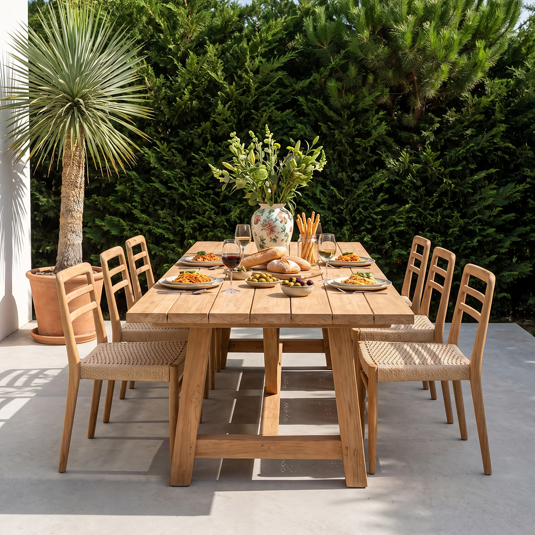 Chaise De Jardin Avec Accoudoirs En Teck Verano – Naturel (Lot De 2)